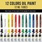 U.S. Art Supply 28-Piece Artist Oil Painting Set with 12 Vivid Oil Paint Colors, 12&#x22; Easel, 3 Canvas Panels, 10 Brushes, Painting Palette - Students